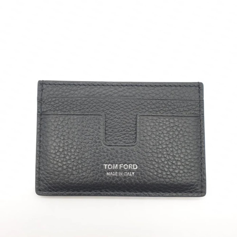 Tom Ford T line black leather wallet cardholder card case Amex